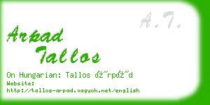 arpad tallos business card